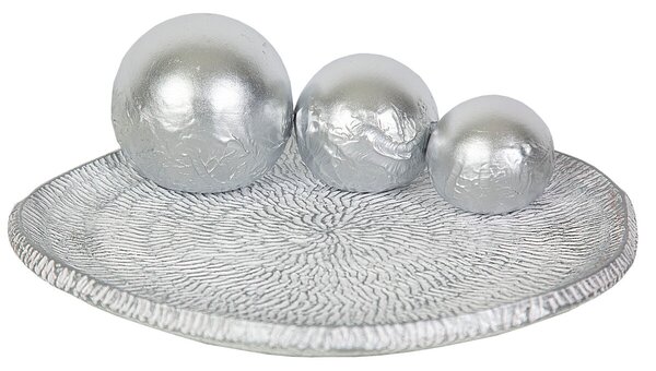 Centerpiece Romimex White Silver Ceramic 33 x 2 x 33 cm Balls