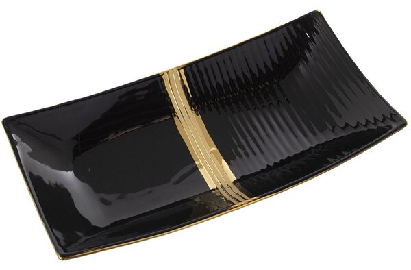 Centerpiece Alexandra House Living Black Golden Ceramic 9 x 18 x 36 cm