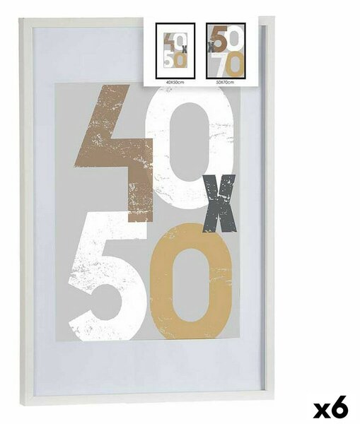 Photo frame 52,5 x 2,5 x 72,5 cm White Plastic MDF Wood (6 Units)