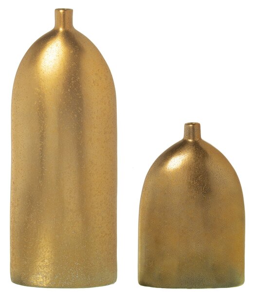 Set of 2 Vases Alexandra House Living Golden Ceramic 16 x 20 x 52 cm (2 Pieces)