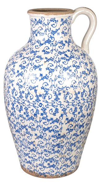 Vase Romimex Blue White Porcelain 40 x 70 x 40 cm With handle