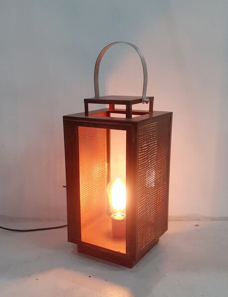 Desk lamp Romimex Brown Metal 20 x 36 x 20 cm Lantern