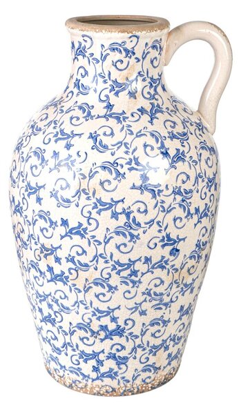 Vase Romimex Blue White Porcelain 30 x 50 x 30 cm With handle