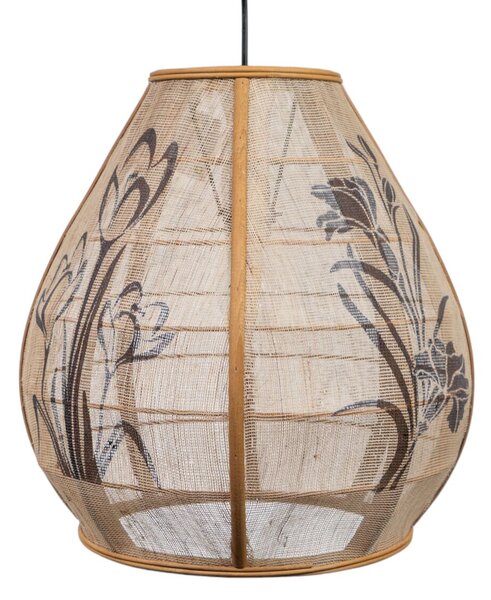 Ceiling Light Romimex Black Natural Jute Bamboo 40 x 41 x 40 cm