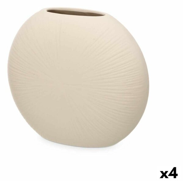 Vase Beige Ceramic 29 x 26 x 11 cm (4 Units) Circular