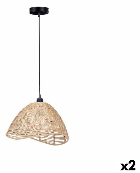 Ceiling Light Natural Rattan 60 W Cone-shaped 220 -240 V 34 x 20 x 30 cm (2 Units)