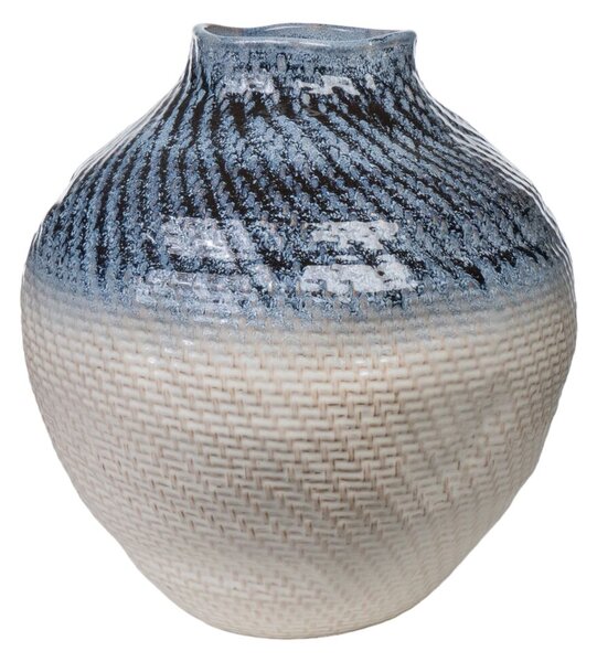 Vase Romimex Blue Beige Porcelain 36 x 39 x 37 cm