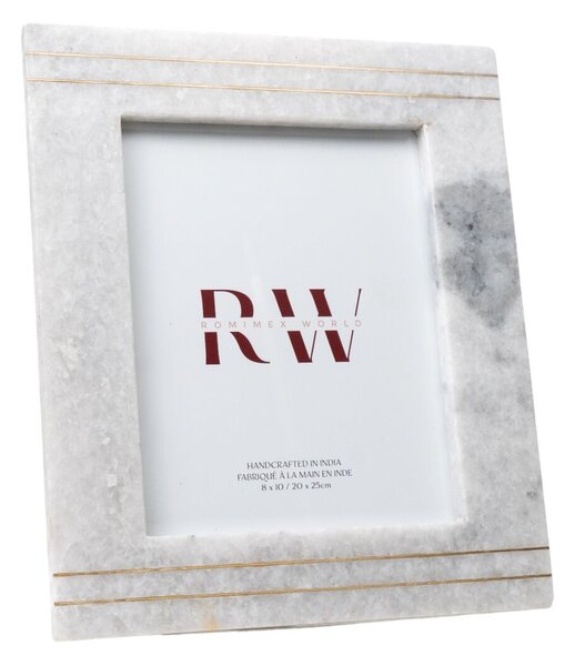 Photo frame Romimex Stone Brass Marble MDF Wood 5 x 25 x 20 cm