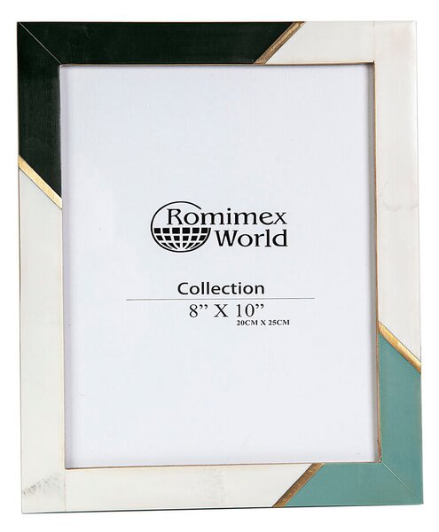 Photo frame Romimex Black Green Grey Resin MDF Wood 24 x 29 x 2 cm