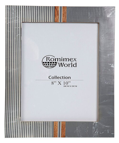 Photo frame Romimex White Black Resin MDF Wood 26 x 31 x 2 cm