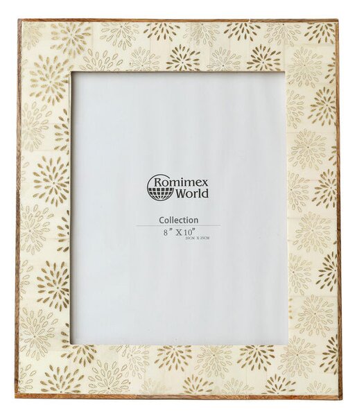 Photo frame Romimex Golden Wood Bone 28 x 33 x 2 cm