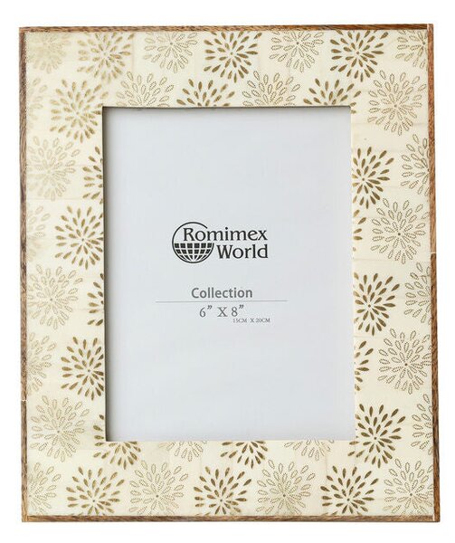 Photo frame Romimex Golden Wood Bone 23 x 28 x 2 cm