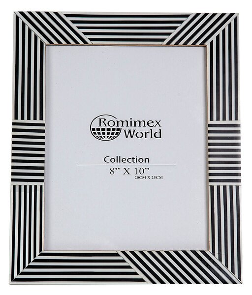 Photo frame Romimex White Black Resin MDF Wood 26 x 31 x 2 cm