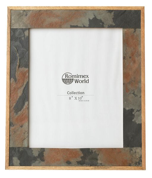 Photo frame Romimex Brown Wood Granite 28 x 33 x 3 cm