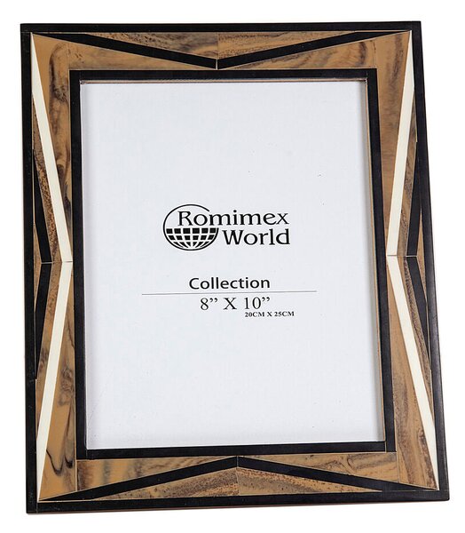 Photo frame Romimex Black Beige Resin MDF Wood 26 x 31 x 2 cm