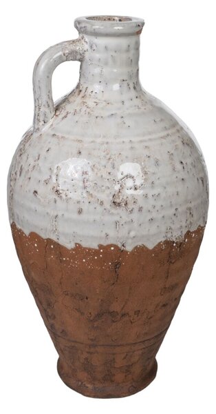 Vase Romimex White Terracotta Rustic 20 x 38 x 20 cm With handle