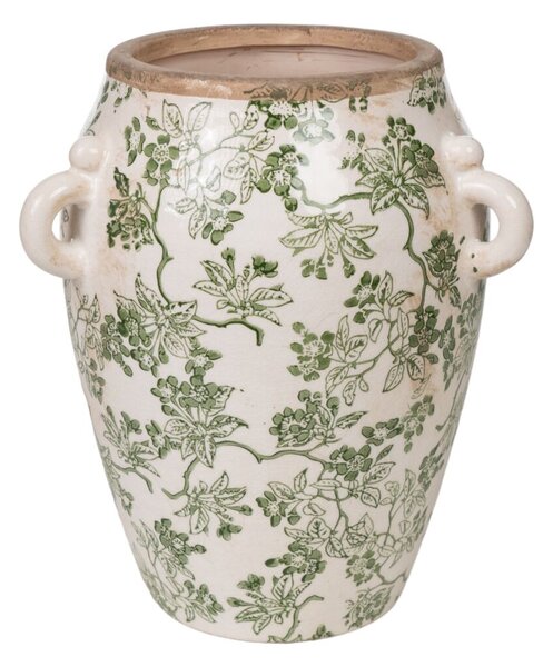 Vase Romimex Green Beige Porcelain 23 x 27 x 23 cm With handles