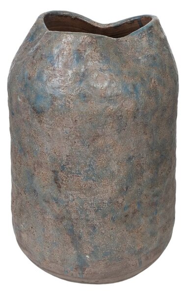 Vase Romimex Blue Terracotta Aged finish 23 x 34 x 23 cm