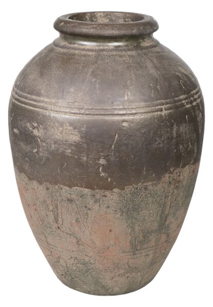 Vase Romimex Brown Grey Terracotta Aged finish 25 x 34 x 25 cm