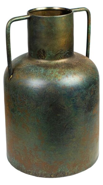 Vase Romimex Antique Brown Metal 23 x 36 x 23 cm With handles