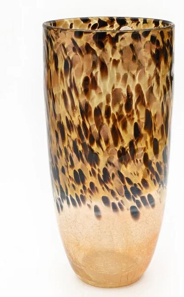 Vase Romimex Black Golden Glass Leopard 18 x 37 x 18 cm