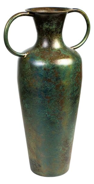 Vase Romimex Brown Green Metal 15 x 41 x 22 cm With handles