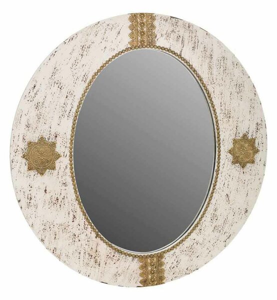 Wall mirror Alexandra House Living Golden Mango wood 1 x 80 x 80 cm