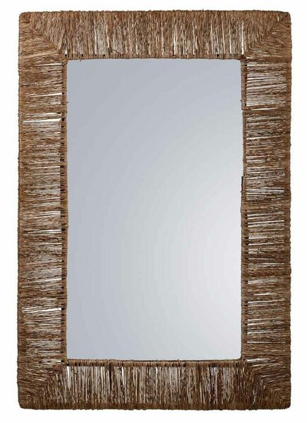 Wall mirror Alexandra House Living Brown Jute 3 x 61 x 91 cm