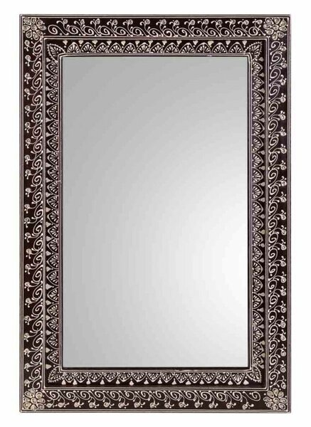 Wall mirror Alexandra House Living White Brown MDF Wood 1 x 62 x 42 cm