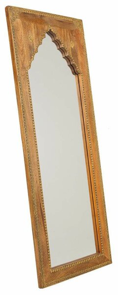 Wall mirror Alexandra House Living Brown Brass Mango wood MDF Wood 2 x 121 x 45 cm