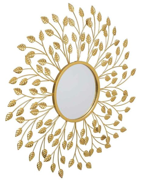 Wall mirror Alexandra House Living Gold Metal Iron Mirror 2 x 79 x 79 cm