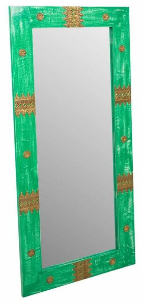 Wall mirror Alexandra House Living Green Golden Glass Mango wood 1 x 113 x 52 cm