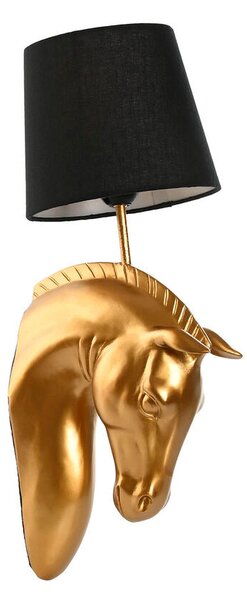 Wall Lamp Home ESPRIT Black Golden Horse 220 V 18 x 21,5 x 50,5 cm (2 Units)