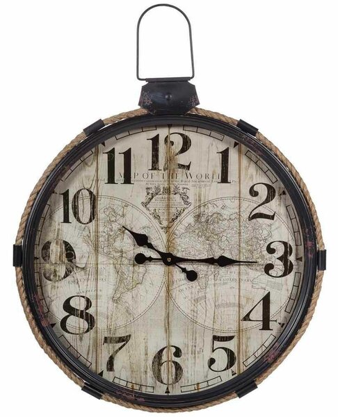 Wall Clock Alexandra House Living Black Iron MDF Wood 69 x 2 x 64 cm