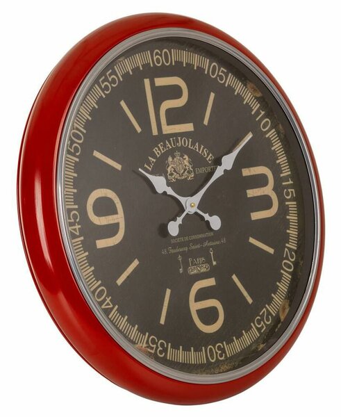 Wall Clock Alexandra House Living Red Iron MDF Wood 62 x 6 x 62 cm