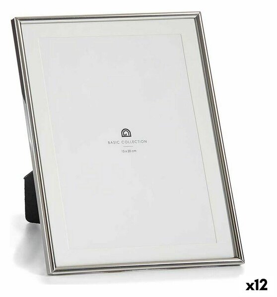 Photo frame Crystal Silver Steel (12 Units)