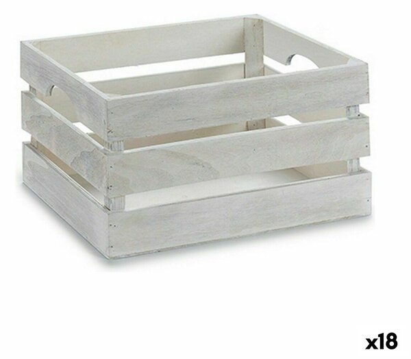 Decorative box White Wood 31 x 16 x 21 cm (18 Units)