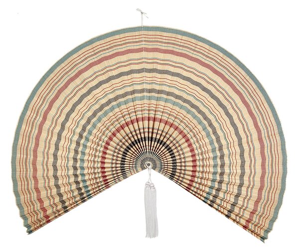 Fan Romimex Blue Red Beige Bamboo 150 x 77 x 3 cm