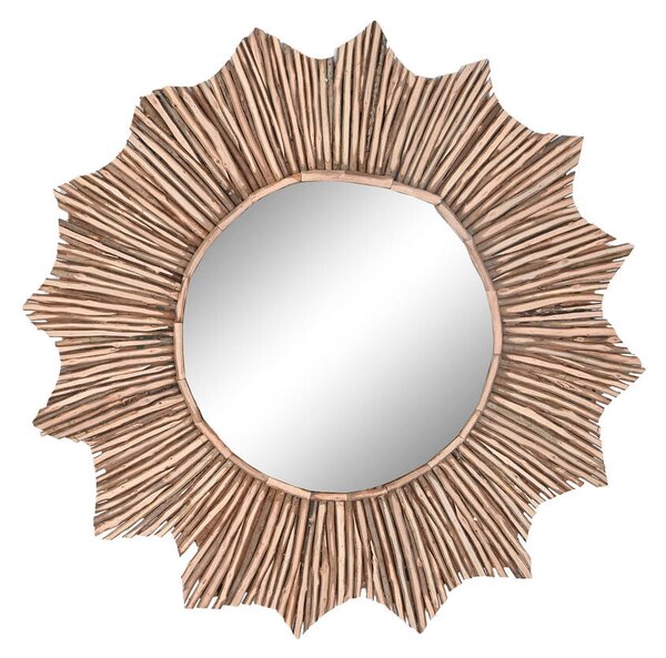 Wall mirror Home ESPRIT Natural Mirror Trunks Tropical 120 x 8 x 120 cm