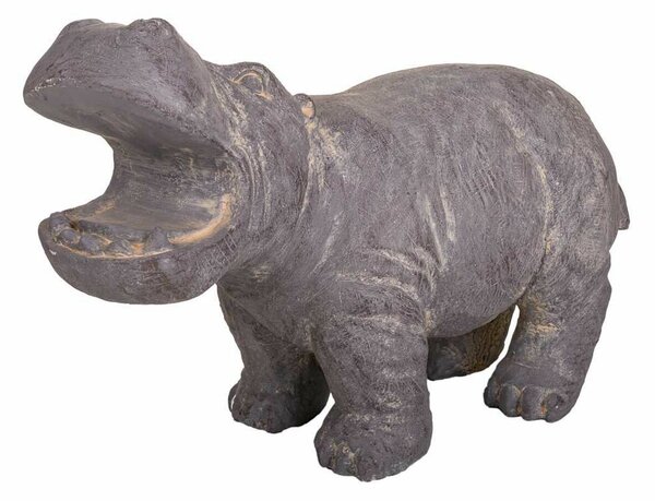 Decorative Figure Alexandra House Living Grey Magnesium Hippopotamus 26 x 40 x 35 cm