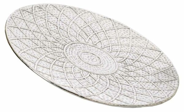 Decorative Plate Alexandra House Living Silver nickel 61 x 2 x 61 cm