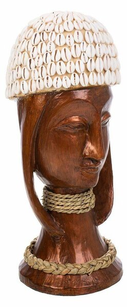 Bust Alexandra House Living White Coffee Wood 40 x 17 x 16 cm