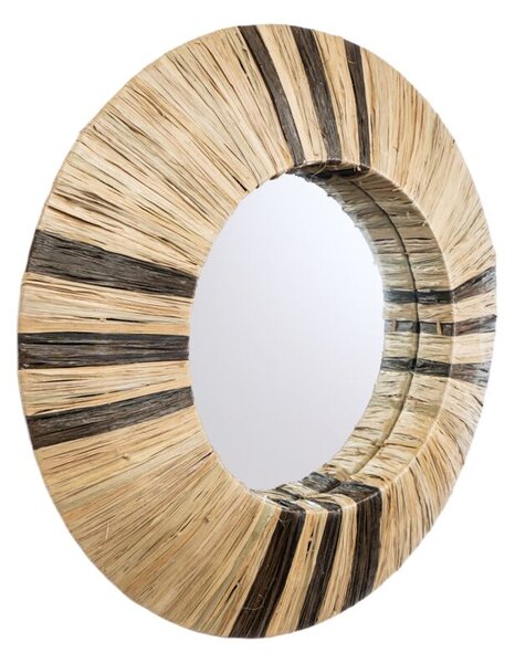 Wall mirror Romimex Natural Natural Fibre 70 x 70 x 10 cm