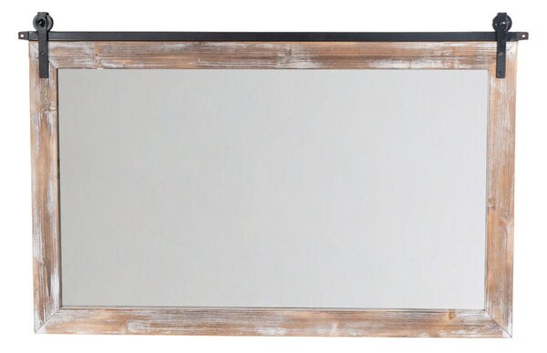 Wall mirror Romimex Natural Metal MDF Wood 67 x 102 x 1 cm