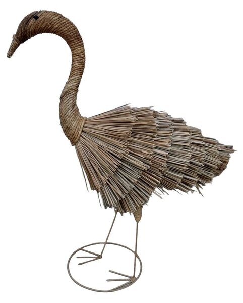 Decorative Figure Romimex Natural Heron 30 x 80 x 30 cm