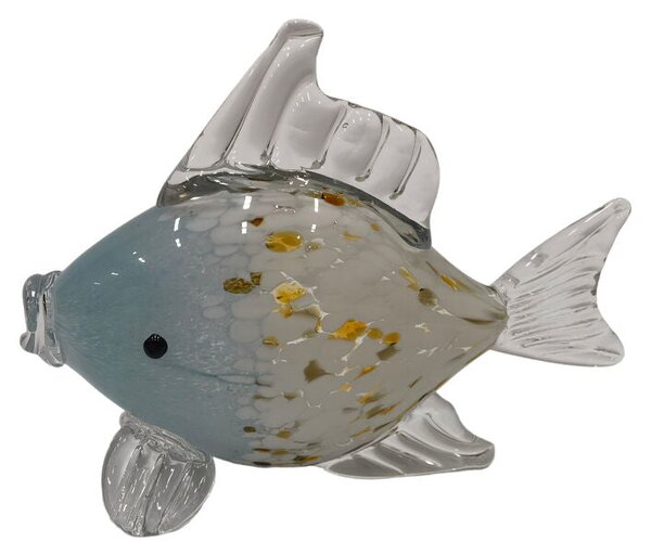 Decorative Figure Romimex Blue Glass Fish 25 x 10 x 20 cm