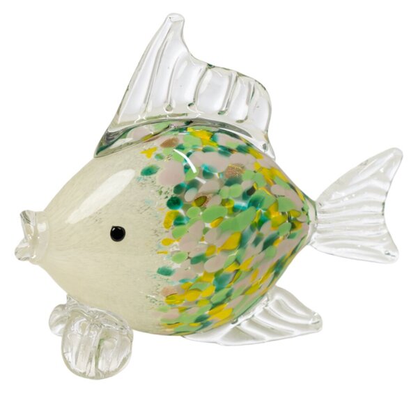 Decorative Figure Romimex Green Glass Fish 25 x 10 x 20 cm