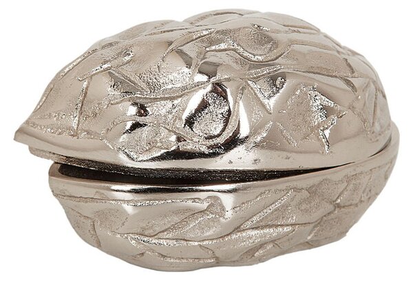 Decorative box Romimex Silver Aluminium Nutshell 17 x 10 x 10 cm