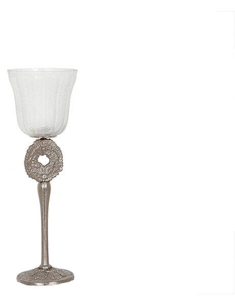 Wineglass Romimex Silver Metal Glass 12 x 37 x 12 cm