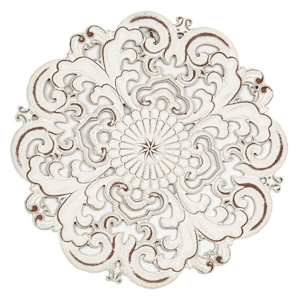 Wall Decoration Romimex White MDF Wood 60 x 60 x 2 cm